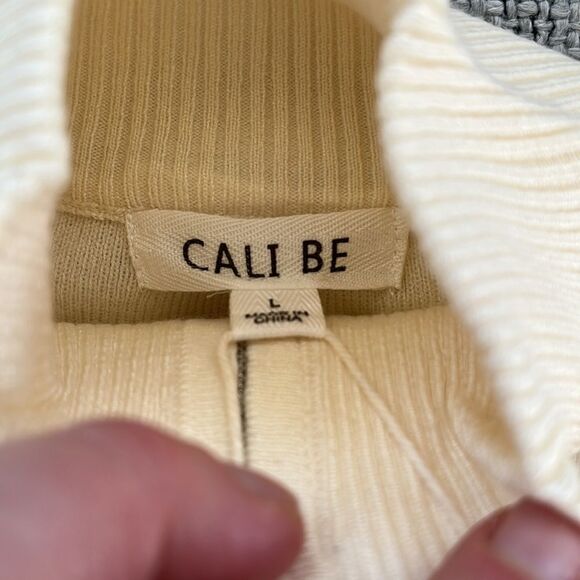 Cali Be 1/2 Zip‎ Cream Pullover Lightweight Sweater Size Large - Picture 5 of 8